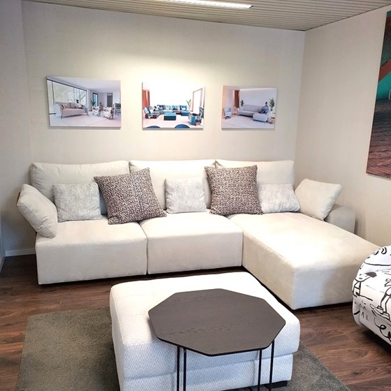 FAMA SOFAS TESEO Zetel met longchair solden toonzaalmodel