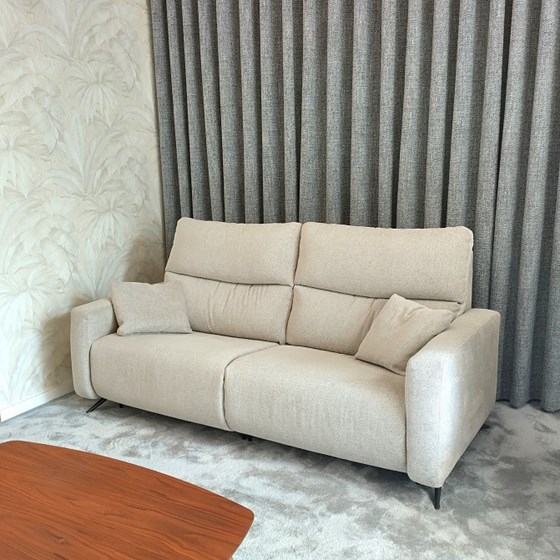 Axel RELAXZETEL ZETEL MET RELAXFUNCTIE 3-ZIT BEIGE STOF SOLDEN zetelboetiek